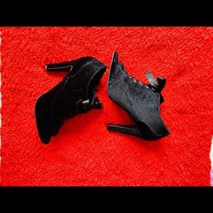 Kelky & Katie Velvet Peep Toe Heels